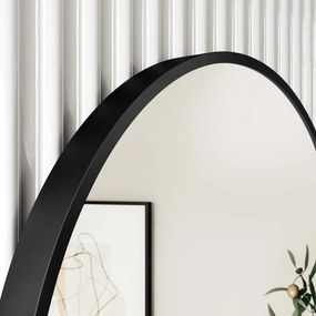 TMP IRON fürdőszobai tükör - FEKETE keret - kerek - 90 cm