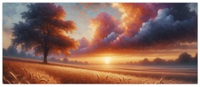 Kép – Naplemente a mezőn (120x50 cm)