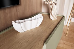 Elivo TV állvány 220 cm fém lábakon - eukaliptusz / baltic dune tölgy