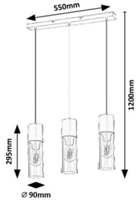 Rabalux 72053 - Csillár zsinóron RONNO 3xE27/25W/230V