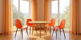 OSAKA narancssárga szék fekete lábakkal