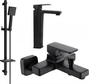 Mexen Cetus DQ45 fürdőkád készlet, fekete - 744313DQ45-70