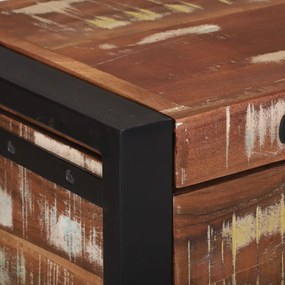 Tároló ládák 80x30x30cm Tömör Újrahasznosított Fa és Fém
