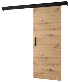 Tolóajtó 90 cm Sharlene I (artisan tölgy + matt fekete + fekete). 1043570
