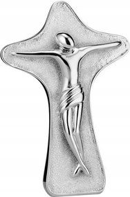 Háromdimenziós kereszt figura ezüst ajándék 14 cm