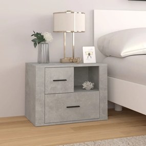 Betonszürke szerelt fa éjjeliszekrény 60 x 36 x 45 cm