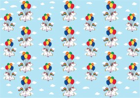 Fotótapéta Unikornisok lufikkal vinil ég felhők 520x318 +ragasztó