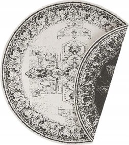 Kerek szőnyeg, fekete lapos, Bordon 140cm