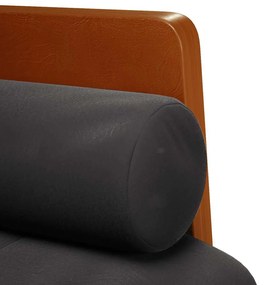 fekete bársony loveseat kanapé párnákkal 110 cm