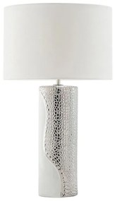 Fehér és ezüst porcelán asztali lámpa 52 cm AIKEN Beliani