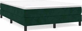 vidaXL sötétzöld bársony rugós ágy matraccal 140x190 cm