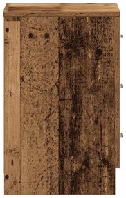 2 db antik fa szerelt fa éjjeliszekrények 38x35x55 cm