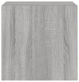 2 db szürke sonoma fali TV-szekrény LED-ekkel 40,5x35x40 cm