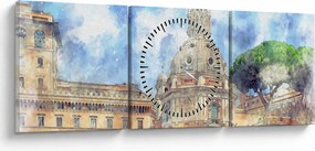 Kép - Santa Maria di Loreto temploma, Róma, Olaszország (órával) (90x30 cm)