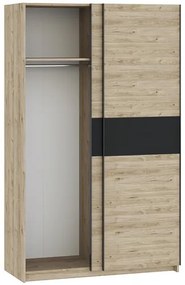 BERNO 120 cm. Gardróbszekrény Tölgy/Antracit Színben