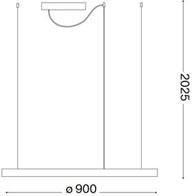 Ideal Lux - LED Dimmelhető csillár zsinóron ORACLE S LED/42W/230V 4000K átm. 90 cm fekete