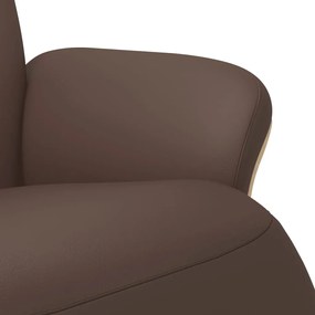 vidaXL barna műbőr dönthető fotel lábtartóval