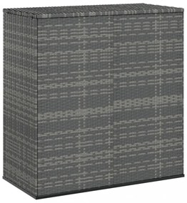 szürke polyrattan kerti párnatartó doboz 100 x 49 x 103,5 cm