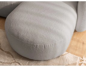 Szürke buklé sarokkanapé (jobb oldali-heverő résszel) Orbit – Ropez