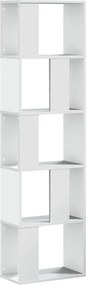 vidaXL 5 szintes fehér szerelt fa könyvespolc 45 x 23,5 x 162,5 cm