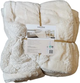 Takaró Smukee Dekoratív 200 cm x 150 cm Krémszínű szőrme