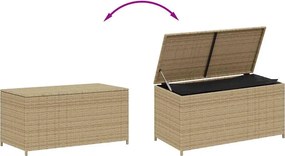 vidaXL vegyes bézs polyrattan kerti tárolóláda 190 L