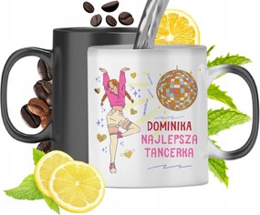 Mágikus bögre Dominikának Fekete matt nyomott mintával 330ml