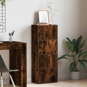füstös tölgy színű szerelt fa könyvszekrény 40x24x102 cm