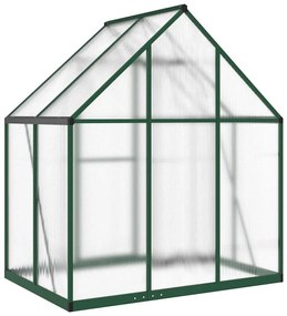 zöld alumínium melegház alapvázzal 169 x 114 x 195 cm