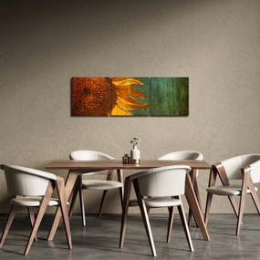 Kép - napraforgó (órával) (90x30 cm)