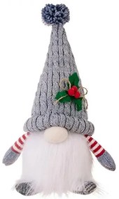 Világító elemes karácsonyi törpe FROSTIE 28 cm, szürke