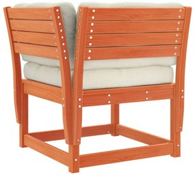 6 részes viaszbarna tömör fenyőfa kerti ülőgarnitúra párnákkal