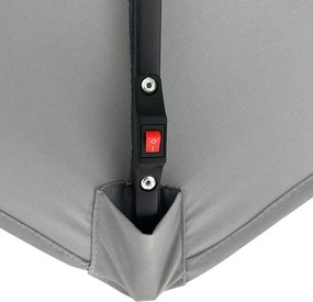 AVENBERG SUNNY LED 300 Nagy állítható napernyő, átmérő 3M, szürke