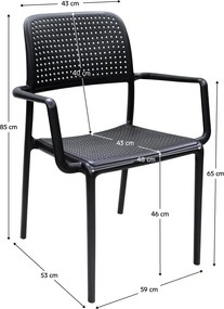 Rakásolható szék, fekete, DENTON NEW