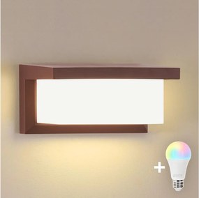 Brilagi - LED RGBW kültéri fali lámpatest BRICKY 1xE27/9W/230V barna IP54