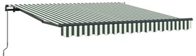 Zöld és fehér behúzható napellenző 350x250 cm
