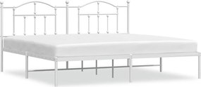 vidaXL fehér fém ágykeret fejtámlával 193 x 203 cm