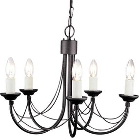 Elstead Lighting CARISBROOKE CB5-BLACK Csillár 5x60W/E14
