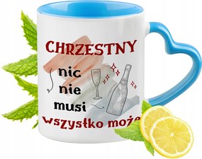 Keresztelőre Kék Bögre Szív Alakú Füllel Ajándék