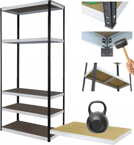 Tárolószekrény fém állvány Helios 180x110x35cm 5Px175kg Tartós