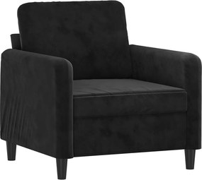 vidaXL fekete bársony kanapéfotel 60 cm