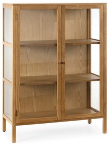 Natúr színű tálalószekrény tölgyfa dekorral 90x126x40 cm Ceci – MOME