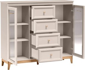 Aldabra Windsor W-7 vitrin, kasmír / természetes tölgy