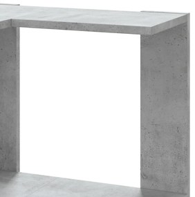 5 szintes betonszürke szerelt fa sarok könyvespolc 50x50x179 cm
