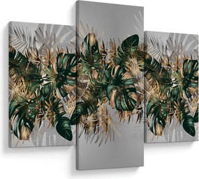 Kép - Gold-green, trópusi levelek (90x60 cm)