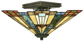 ELSTEAD-QZ-INGLENOOK-SF Többszínű Színű Tiffany Mennyezeti Lámpa 2XE27 60W IP20