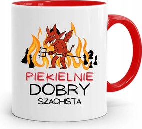 Sakkozóknak Piros Bögre Születésnapi Ajándék fényképes nyomtatással