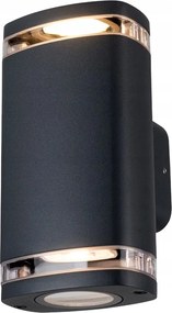 Kültéri homlokzati fali lámpa fekete dekoratív csíkos felső alsó Kanlux