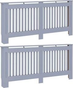 vidaXL Radiátor fedezék 2 pcs Szürke 172 x 19 x 81,5 cm Faanyag