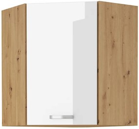 Sarok felső konyhaszekrény Arryn 58x58 GN-72 1F (artisan tölgy + fehér fényes). 1024689